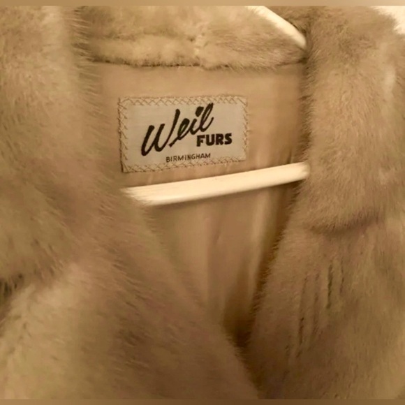 Women's VINTAGE Genuine Champagne Natural Ranch MINK Double Breast Coat S 4 6 - Picture 4 of 6